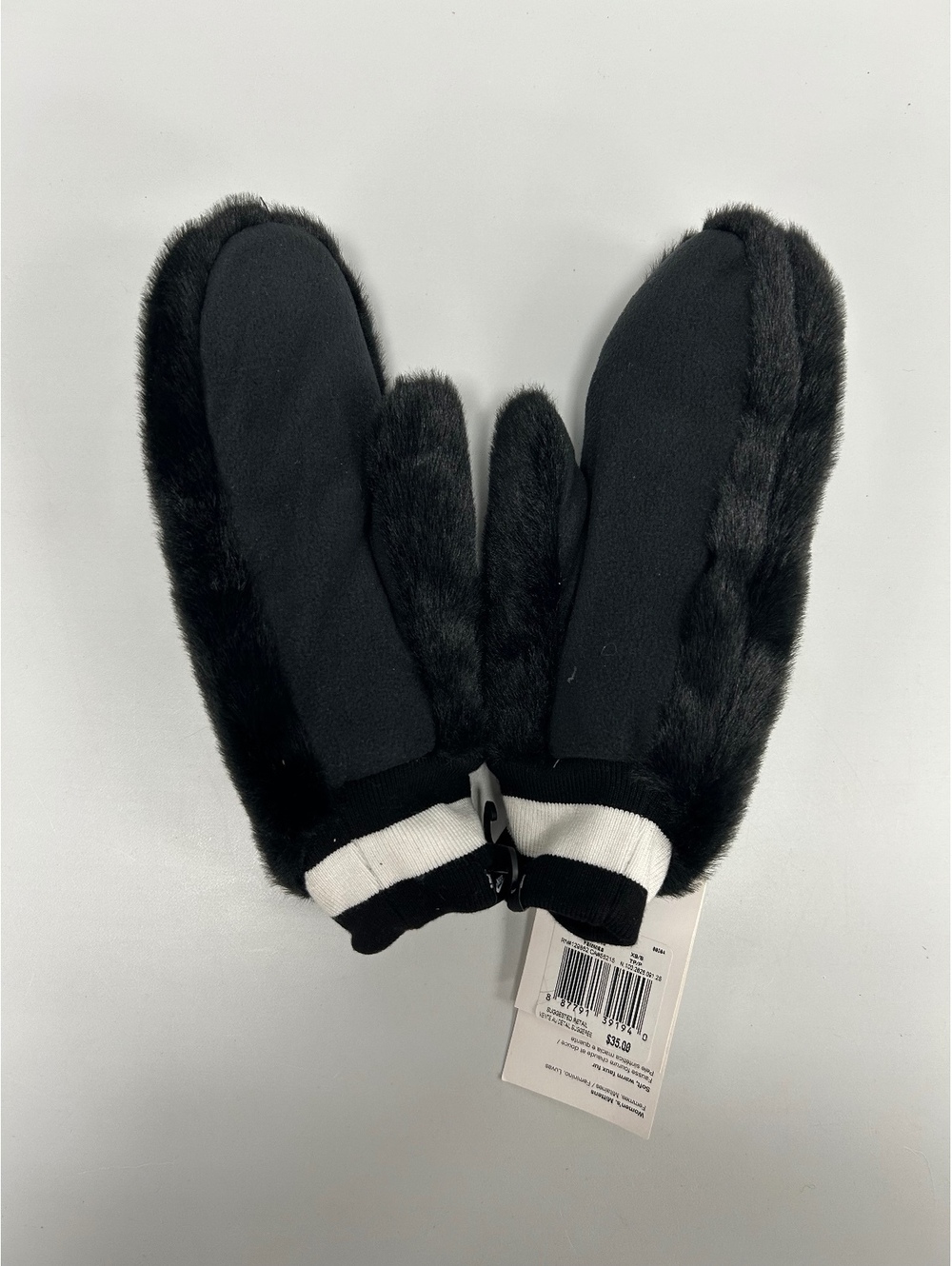 Nike Women's Faux Fur Mittens Black